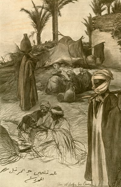 1898 में काहिरा में नील नदी के तट पर। द्वारा क्रिश्चियन विल्हेम एलर्स