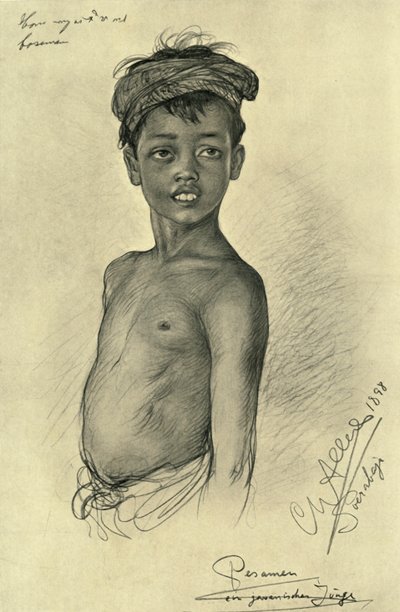 पेसामेन - सुरबाया, जावा, 1898 का एक जावानीस लड़का। द्वारा क्रिश्चियन विल्हेम एलर्स