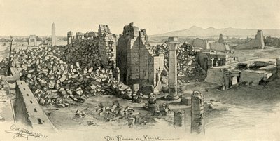 कर्णक, मिस्र, 1898 में ध्वस्त मंदिर। द्वारा क्रिश्चियन विल्हेम एलर्स