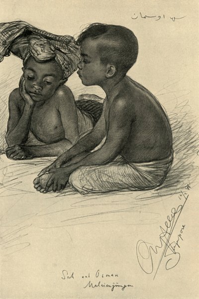साह और उस्मान, मलायन लड़के, सिंगापुर, 1898। द्वारा क्रिश्चियन विल्हेम एलर्स