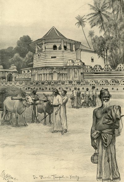 टूथ का मंदिर, कैंडी, सीलोन, 1898। द्वारा क्रिश्चियन विल्हेम एलर्स