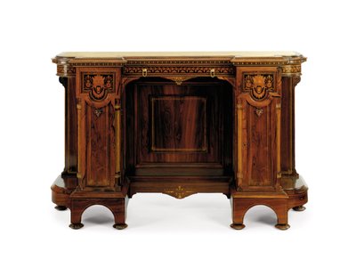 पुनर्जागरण पुनरुद्धार marquetry साइडबोर्ड द्वारा ईसाई और गुस्ताव हेर्टर