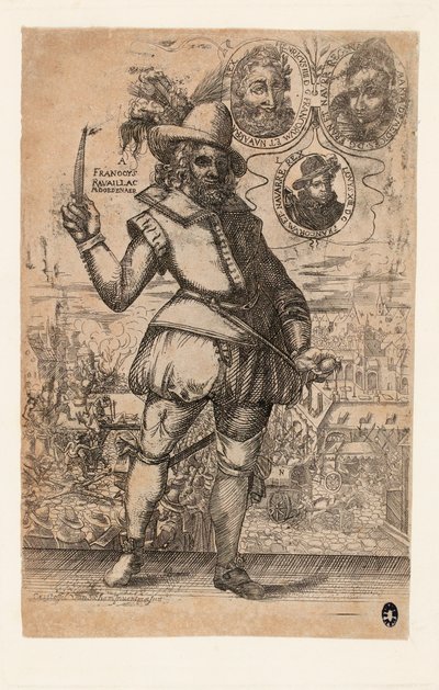 फ्रांकोइस रैविलैक 1578-1610, फ्रांस के राजा हेनरी चतुर्थ का हत्यारा। द्वारा क्रिस्टोफेल वैन सिकेम