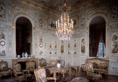 Chateau de Champs sur Marne के विशाल बैठक का दृश्य। क्रिस्टोफ़ ह्यूएट द्वारा सजाया गया (1700-1759) द्वारा क्रिस्टोफ़ ह्यूट