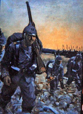 फील्ड वर्दी में 1914 की जर्मन पैदल सेना (कलर लिथो) द्वारा क्रिस्टोफर (बाद में) क्लार्क