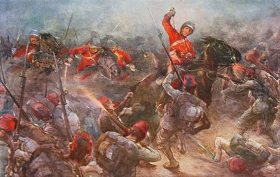 28 अगस्त, 1882 को कासैसिन में ड्र्यू लोव कैवेलरी का प्रभार, सर एवलिन वुड द्वारा संपादित &39;लैंड एंड सी&39; पर चित्रण (1838-1919) 1915 द्वारा क्रिस्टोफर क्लार्क
