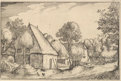 Farmyard, प्लेट 5 Regiunculae कस्बों और ब्राबांट के कई डची से, सीए 1610। द्वारा जाँज विसेर का दावा