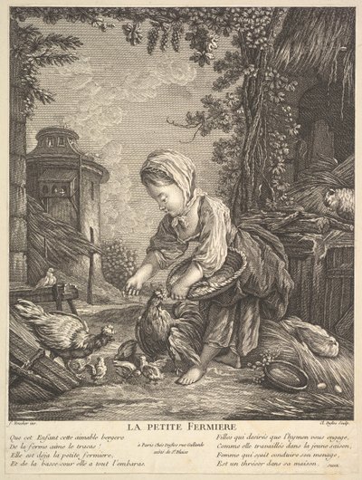 द लिटिल फार्म गर्ल, सीए। 1753. द्वारा क्लाउड ऑगस्टिन डफ्लोस