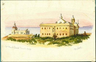 लाइट हाउस और कॉन्वेंट, कार्मेल, 1873 (हम कागज पर und पेंसिल) द्वारा क्लाउड कॉनडर