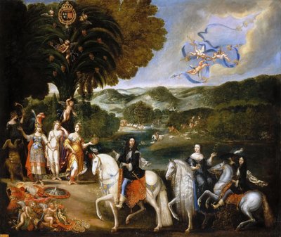 लुई XIV की शादी के Pyrenees Allegory की संधि का रूपक द्वारा क्लाउड डेरुएट