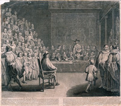 किंग चार्ल्स I का परीक्षण, वेस्टमिंस्टर का महल, c1725 द्वारा क्लाउड डबस्क