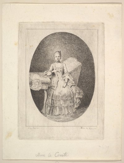मार्गुराईट ले कॉम्टे का पोर्ट्रेट, 1764। द्वारा क्लाउड हेनरी वेटलेट