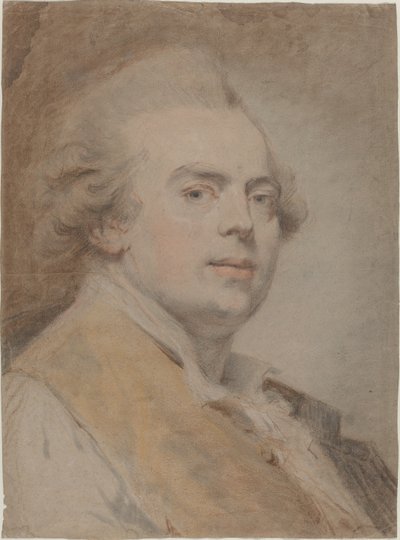 सेल्फ-पोर्ट्रेट, c.1780 (कागज पर लाल और काले रंग के चाक और पेस्टल) द्वारा क्लाउड जीन बैप्टिस्ट होइन