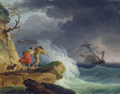 एक तूफान में तटीय दृश्य, 1782 द्वारा Claude Joseph Vernet