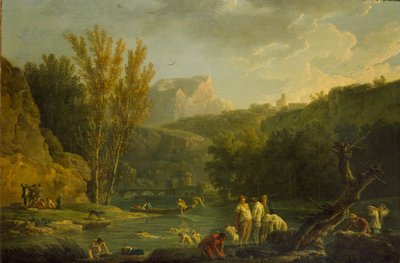 स्नानार्थियों के साथ नदी दृश्य, 1768-1770 द्वारा क्लाउड जोसेफ वर्नेट