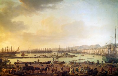 जोसेफ वर्नेट (1714-1789) द्वारा 18 वीं शताब्दी के पेरिस, मुसी डे ला मरीन द्वारा टॉलन पेंटिंग के बंदरगाह का दृश्य द्वारा क्लाउड जोसेफ वर्नेट
