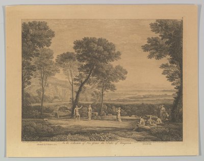 डांस अंडर द ट्रीज़ लैंडस्केप विथ रूरल डांस, 1742। द्वारा क्लाउड लोरेन