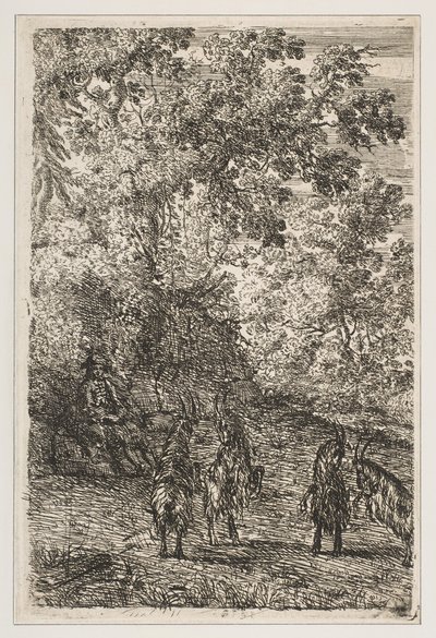 चार बकरियां बकरियों के खंड, सीए। 1630-1633। द्वारा क्लाउड लोरेन