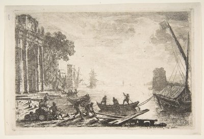 राइजिंग सन, 1634 के साथ हार्बर सीन। द्वारा क्लाउड लोरेन