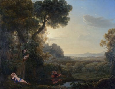 नार्सिसस और इको के साथ लैंडस्केप, 1644 द्वारा क्लाउड लोरेन