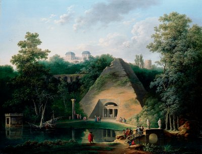 चेटो डी मौपर्टिसेन में पिरामिड, c.1785 द्वारा क्लाउड लुइस चैलेट