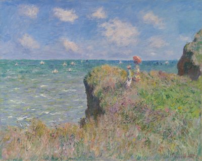 पौरविल में क्लिफ वॉक, 1882। द्वारा Claude Monet