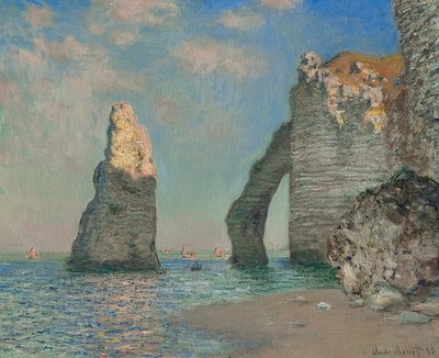 Attretat पर चट्टानें। 1885 द्वारा क्लाउड मोनेट