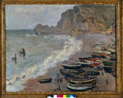 Etretat: समुद्र तट और Amont का दरवाजा द्वारा क्लाउड मोनेट