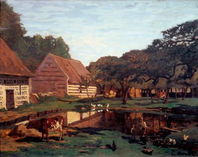 नॉरमैंडी में फार्म यार्ड (पेंटिंग, c.1863) द्वारा क्लाउड मोनेट