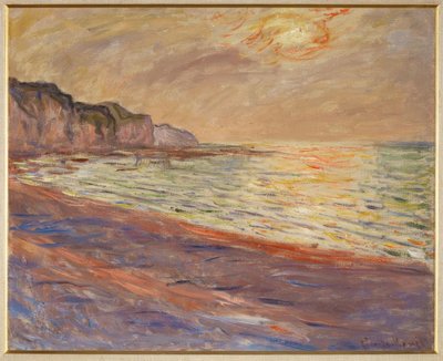 सूरज की स्थापना, Pourville के समुद्र तट द्वारा Claude Monet