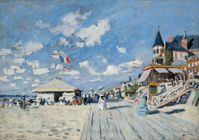 ट्राउविल में समुद्र तट पर, 1870 द्वारा Claude Monet
