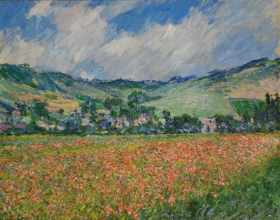 1885 में गिवरनी में पोस्ता का खेत। द्वारा Claude Monet