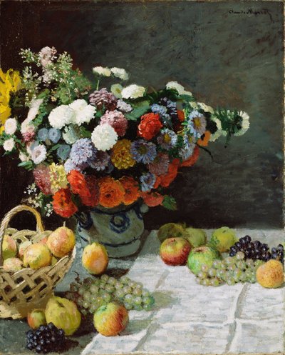 स्टिल लाइफ विथ फ्लॉवर्स एंड फ्रूट, 1869 द्वारा Claude Monet