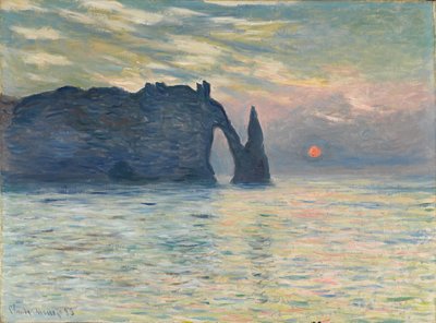 द क्लिफ, atरेट, सनसेट, 1882-1883 द्वारा Claude Monet