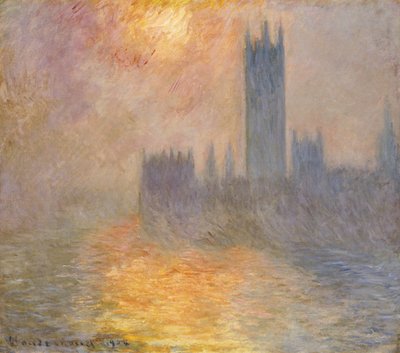 सदनों की संसद, सूर्यास्त, 1904 द्वारा Claude Monet