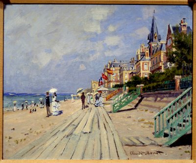 ट्रौविल बीच। क्लाउड मोनेट द्वारा पेंटिंग (1840-1926) द्वारा Claude Monet