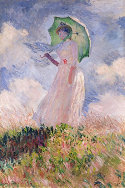 पारसोल के साथ महिला वामपंथी, 1886 में बदल गई द्वारा Claude Monet