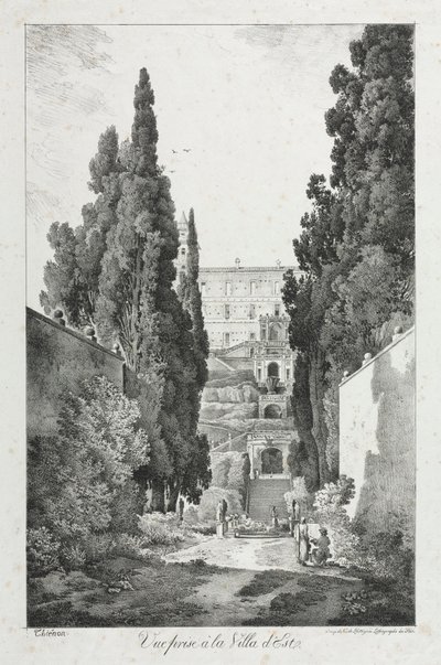 विला डीस्टे, टिवोली, 1817 को देखें। द्वारा क्लाउड थियानोन