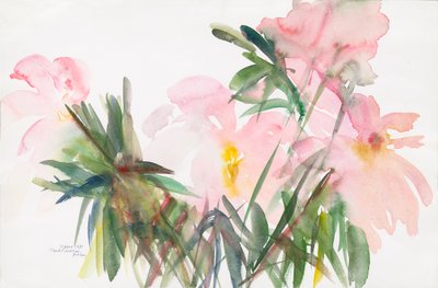 Peonies, 1987 (कागज पर पानी के रंग) द्वारा क्लाउडिया हचिंस पुचैवी