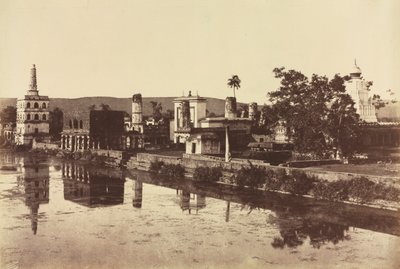 बंशुनुरे में टैंक और मंदिर, सी। 1857। द्वारा कर्नल थॉमस बिग्स