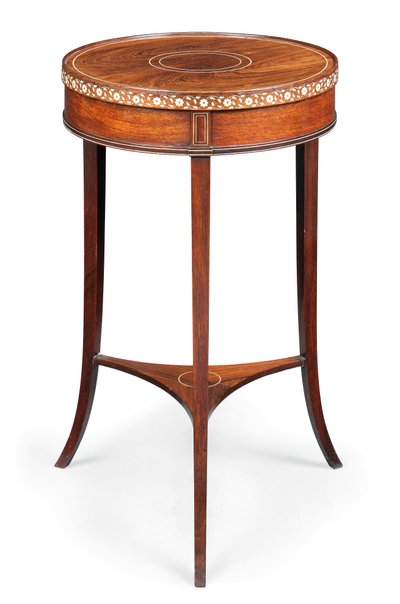 विक्टोरियन इनलाइड सामयिक तालिका, c.1880 (शीशम और हाथीदांत) द्वारा कोलिन्सन और लॉक
