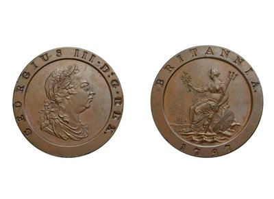 कार्टव्हील ट्वोपेंस, 1797 (कांस्य) द्वारा Conrad Heinrich Küchler