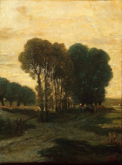 पेड़ों का एक झुरमुट, c.1860 द्वारा लगातार एमिल ट्रॉयन