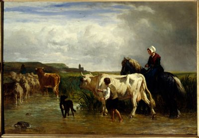 कॉन्स्टेंट ट्रॉयन (1810-1865) द्वारा 19वीं सदी के सूर्य द्वारा ले पैसेज डू गुए पेंटिंग। 1,15x1,65 मीटर पेरिस, मुसी डू लौवर। द्वारा लगातार एमिल ट्रॉयन
