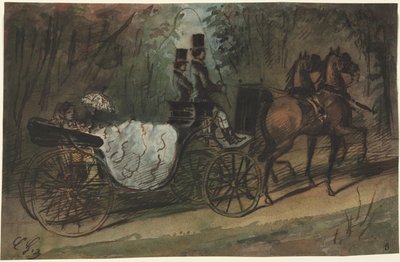 बोइस डी बोलोग्ने में गाड़ी, 1800s। द्वारा कॉन्स्टेंटिन दोस्तों