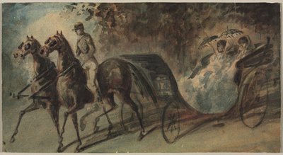 बोइस डी बोलोग्ने में गाड़ी, 1800s। द्वारा कॉन्स्टेंटिन दोस्तों
