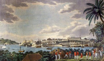 फोर्ट लुइस का नॉर्थ ईस्ट व्यू, मार्टिनिक, सैमुअल अल्केन (1750-1815) 1796 (प्रिंट) द्वारा कूपर विलीम