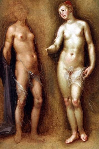दो महिला जुराबों का अध्ययन द्वारा Cornelis Cornelisz van Haarlem