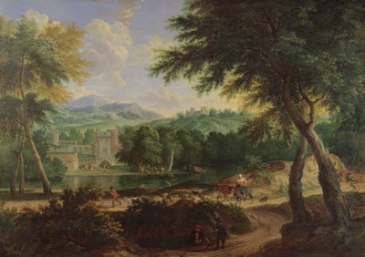 भेड़ के झुंड के साथ लैंडस्केप द्वारा Cornelis Huysmans