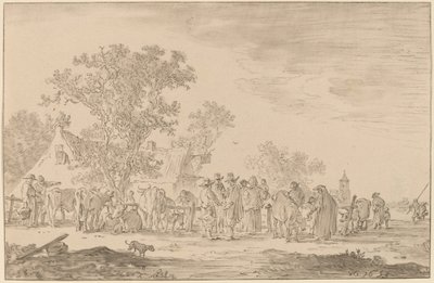 मवेशी बाजार, 1767। द्वारा कॉर्नेलिस प्लोस वैन अम्स्टेल